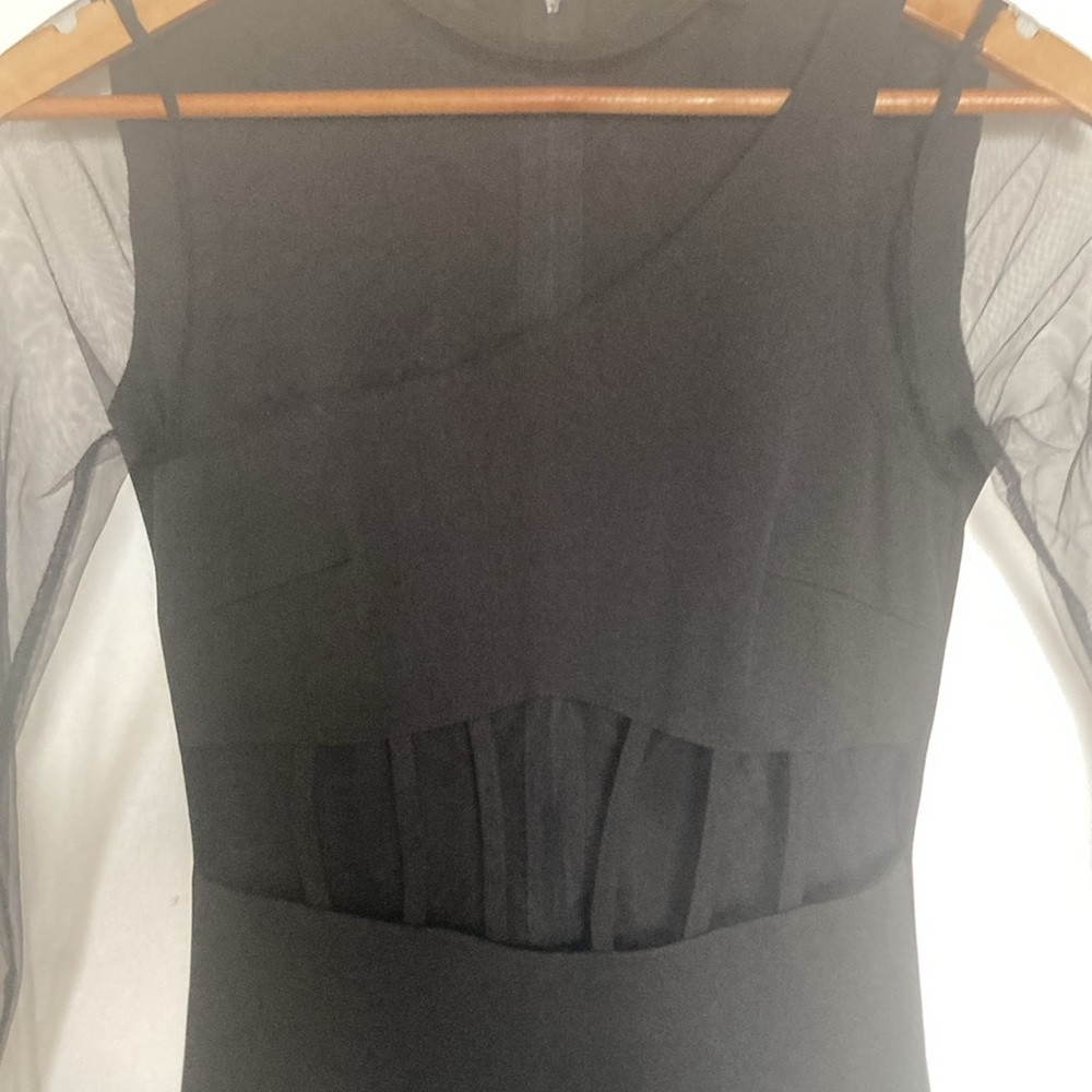 NWOT Women's long sleeve mesh, mini bodycon party dress